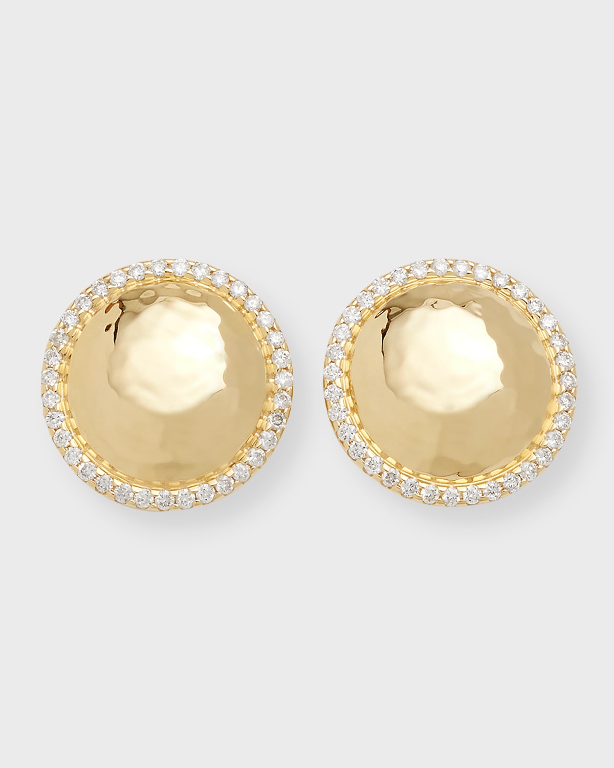 Ippolita 18k Stardust Goddess Medium Hammered Dome Stud Earrings In Gold