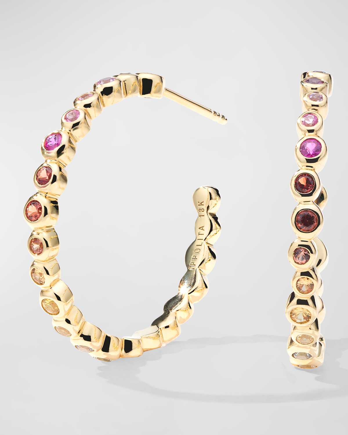 Ippolita 18k Starlet Hoop Earrings With Mixed Sapphires In Gold