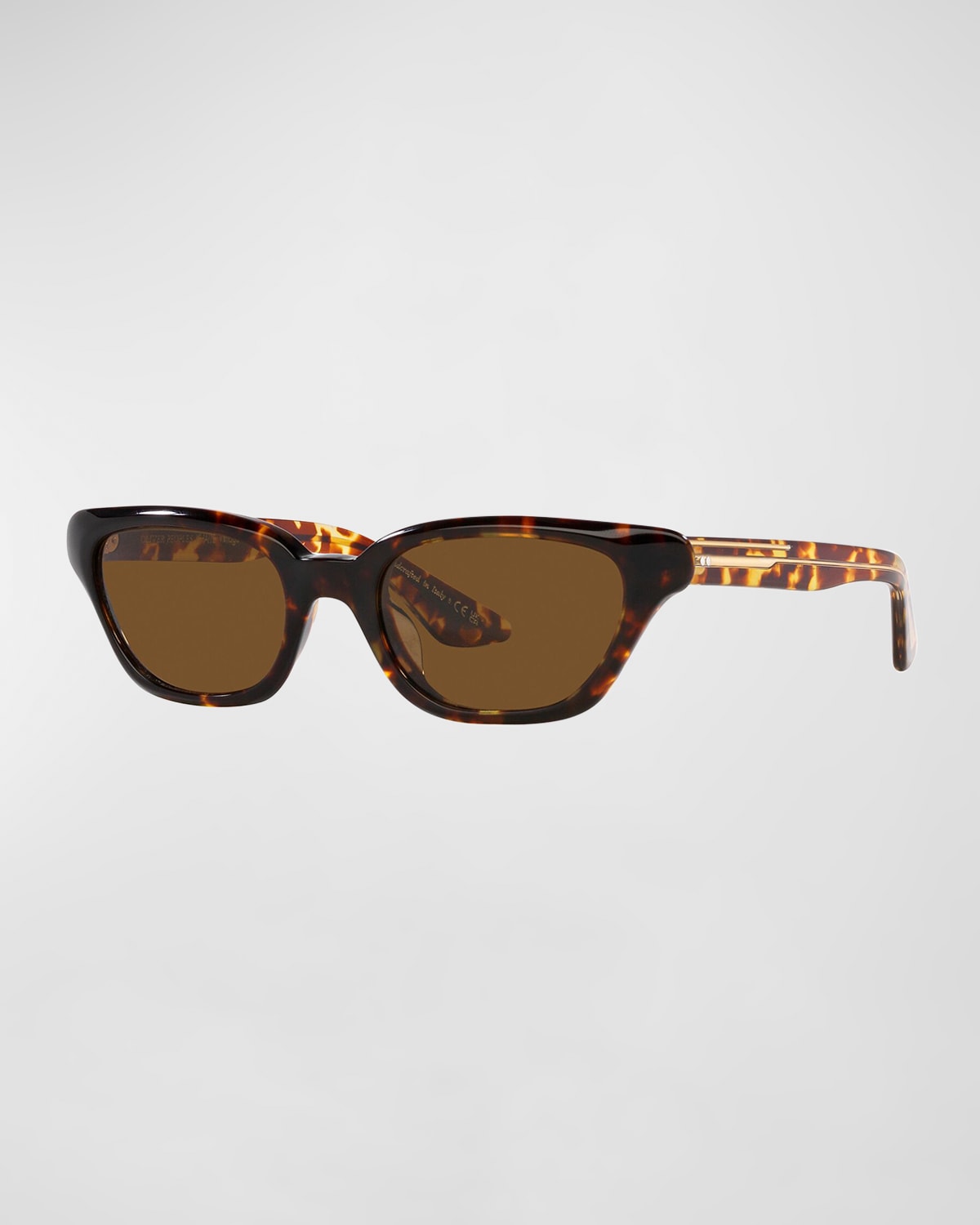 Khaite X Oliver Peoples 1983c Tortoise Acetate & Crystal Cat-eye Sunglasses In Dk Tort 2