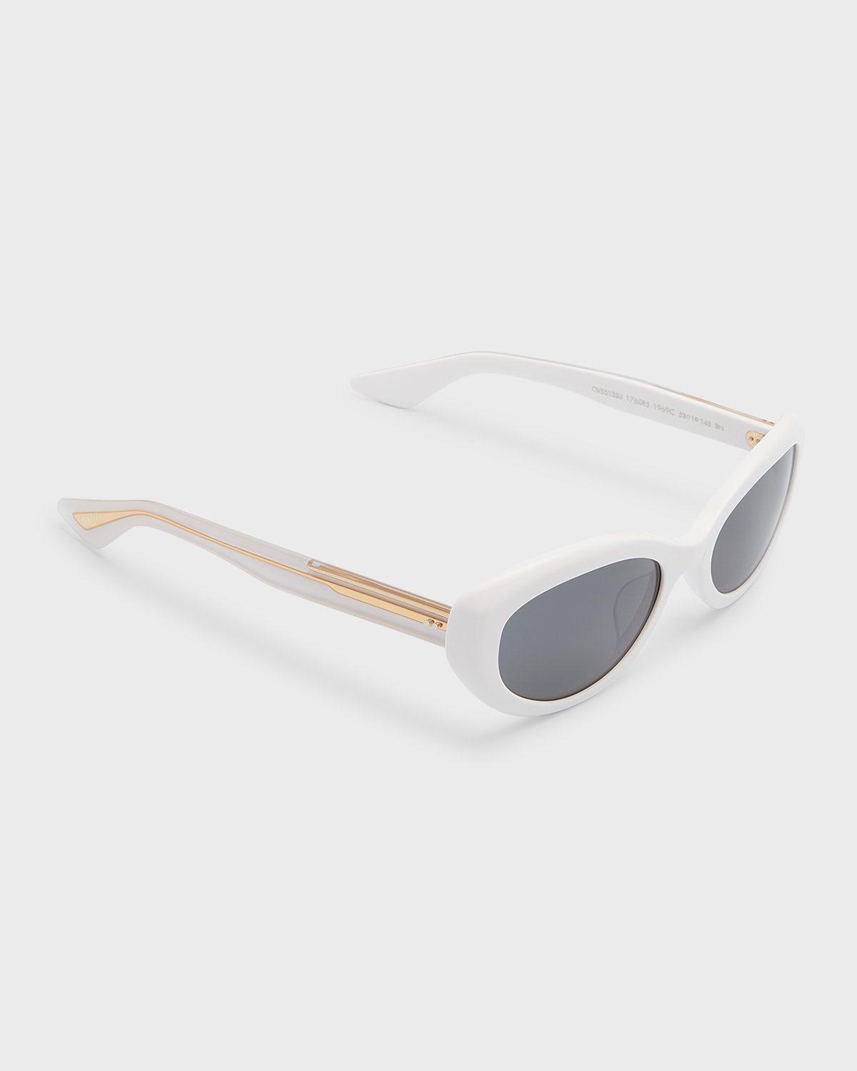 1979C White Acetate Oval Sunglasses