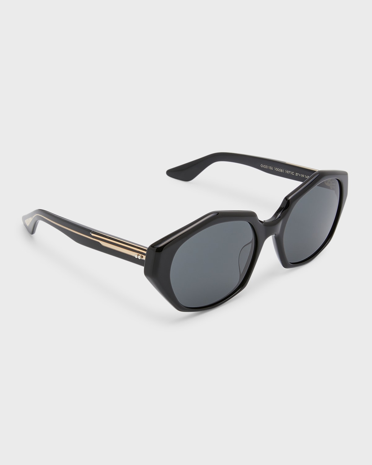 Shop Khaite X Oliver Peoples 1971c Black Round Acetate Sunglasses