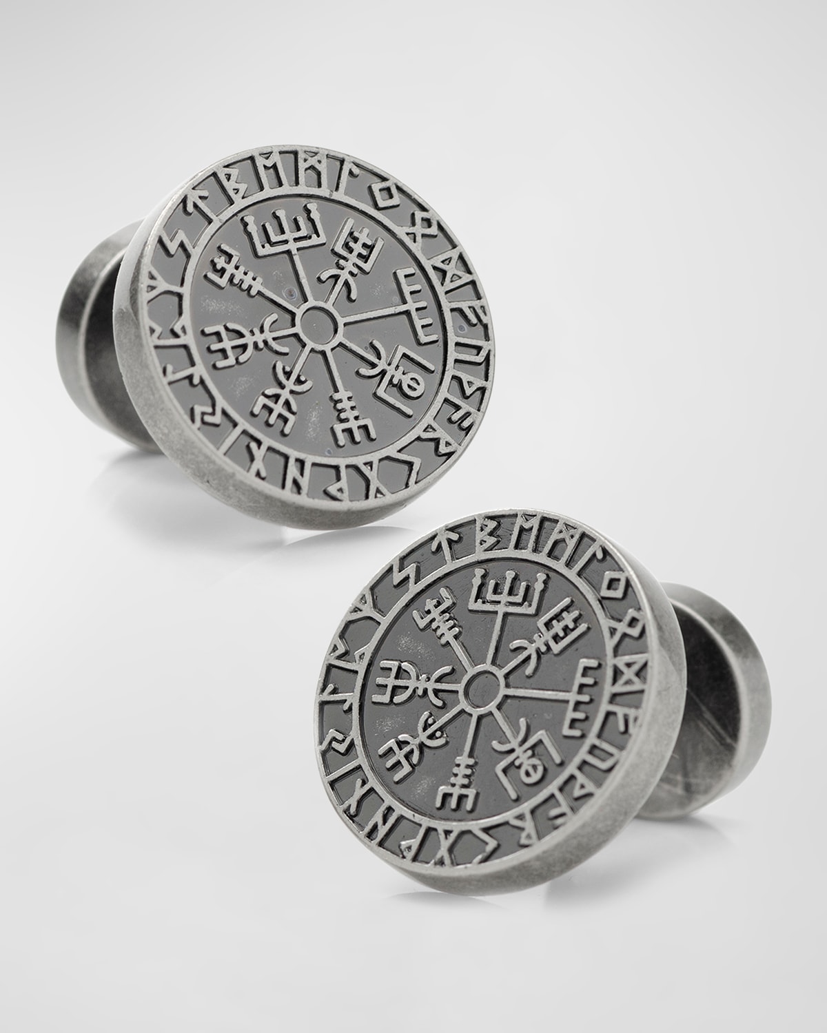 Cufflinks, Inc Men's Vegvisir Viking Compass Cufflinks In Silver