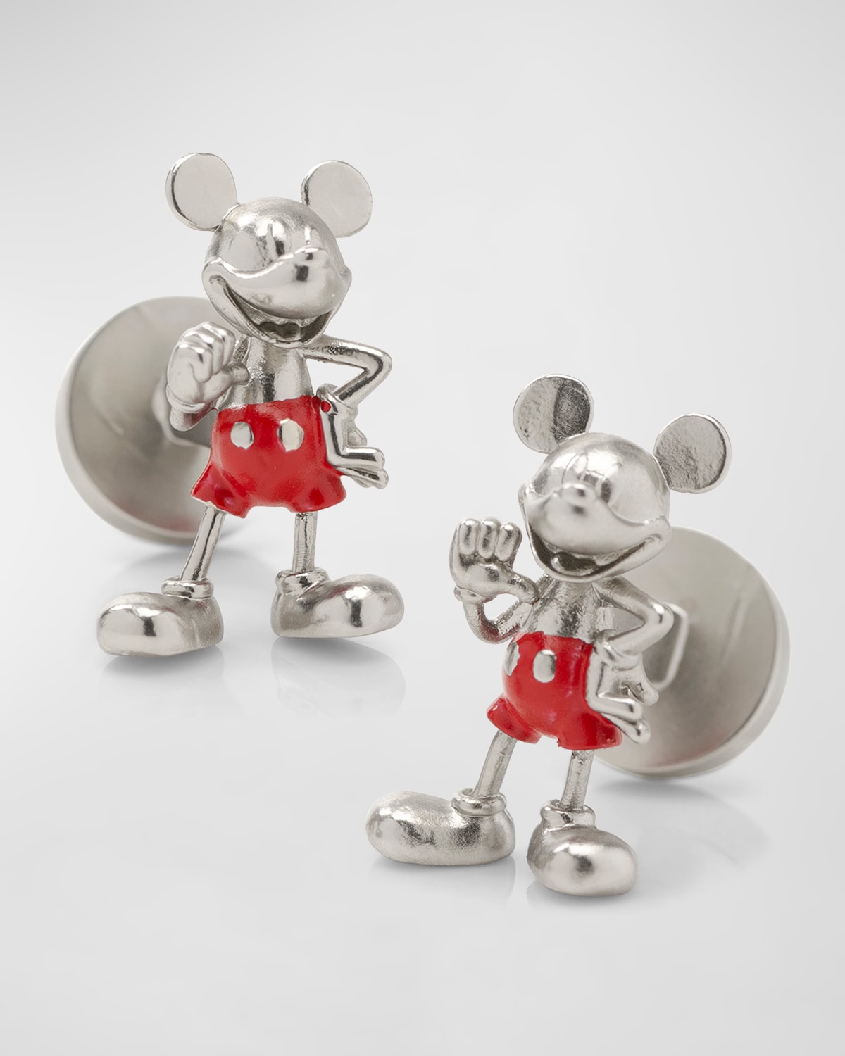 Cufflinks, Inc X Disney Men's Mickey Mouse 3d Enamel Cufflinks In Silver