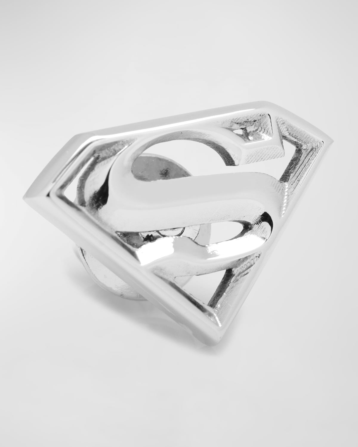 Cufflinks Inc. Men's Stainless Steel Superman Lapel Pin In Silver