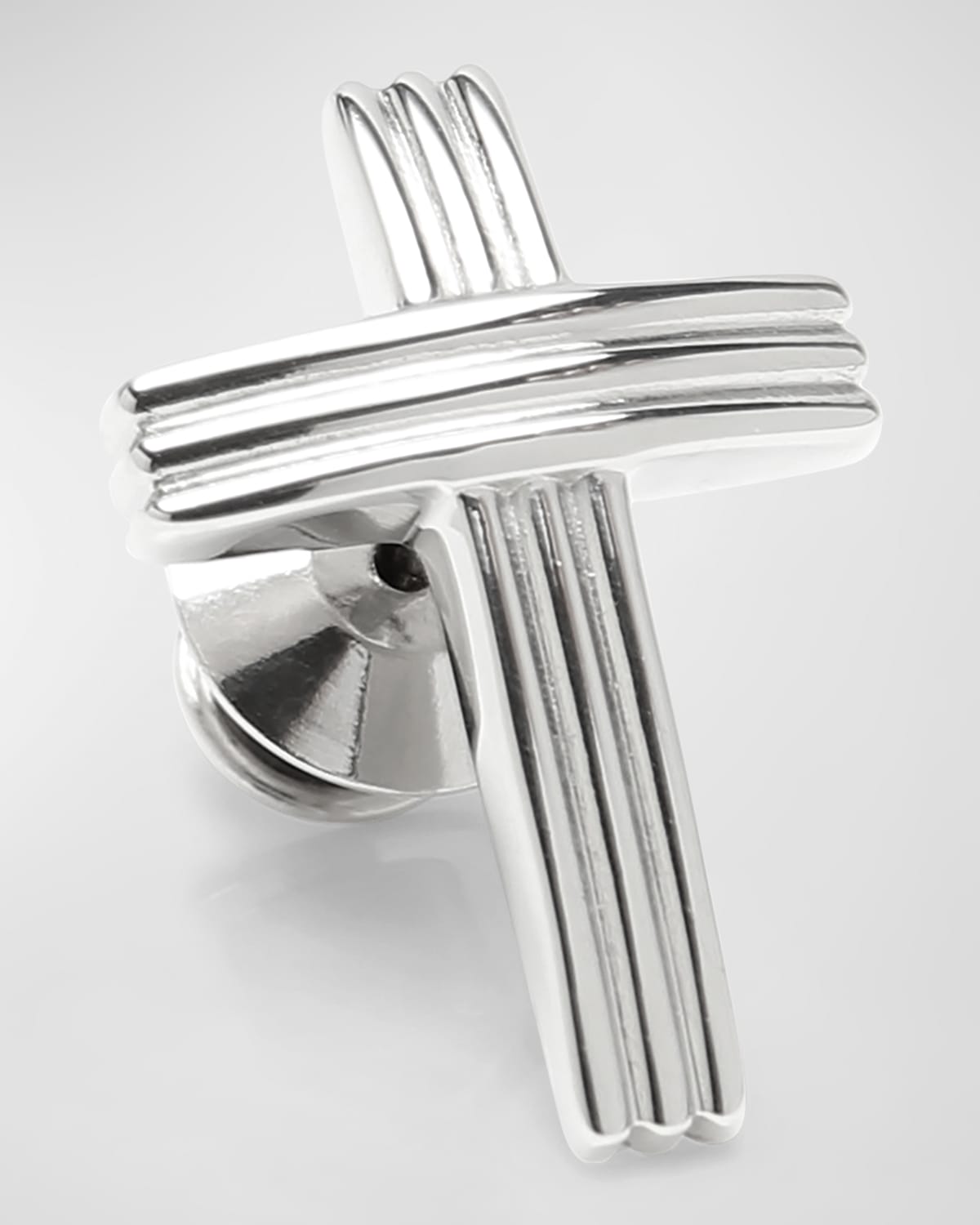 Cufflinks, Inc Men's Stainless Steel Cross Lapel Pin In Silver