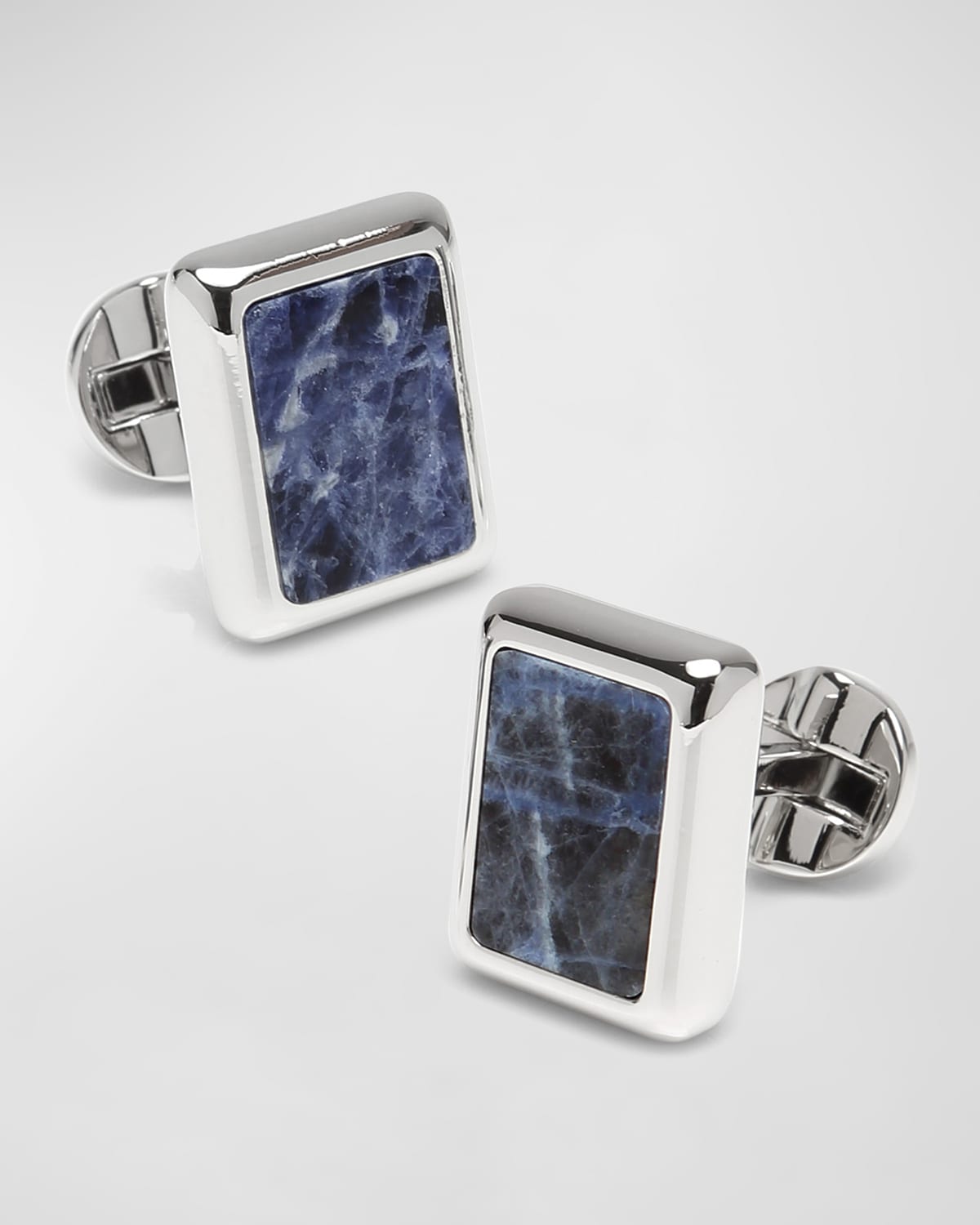 Cufflinks Inc. Men's Silver and Sodalite JFK Presidential Cufflink Stud Set