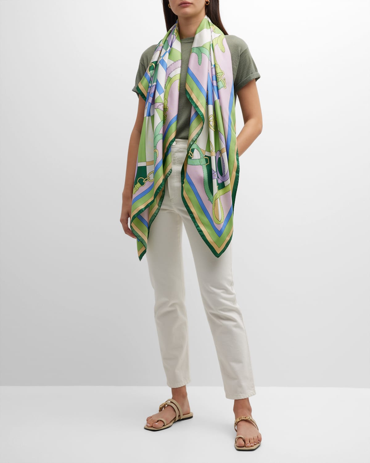 Cool-Toned Firenze Cashmere-Blend Scarf