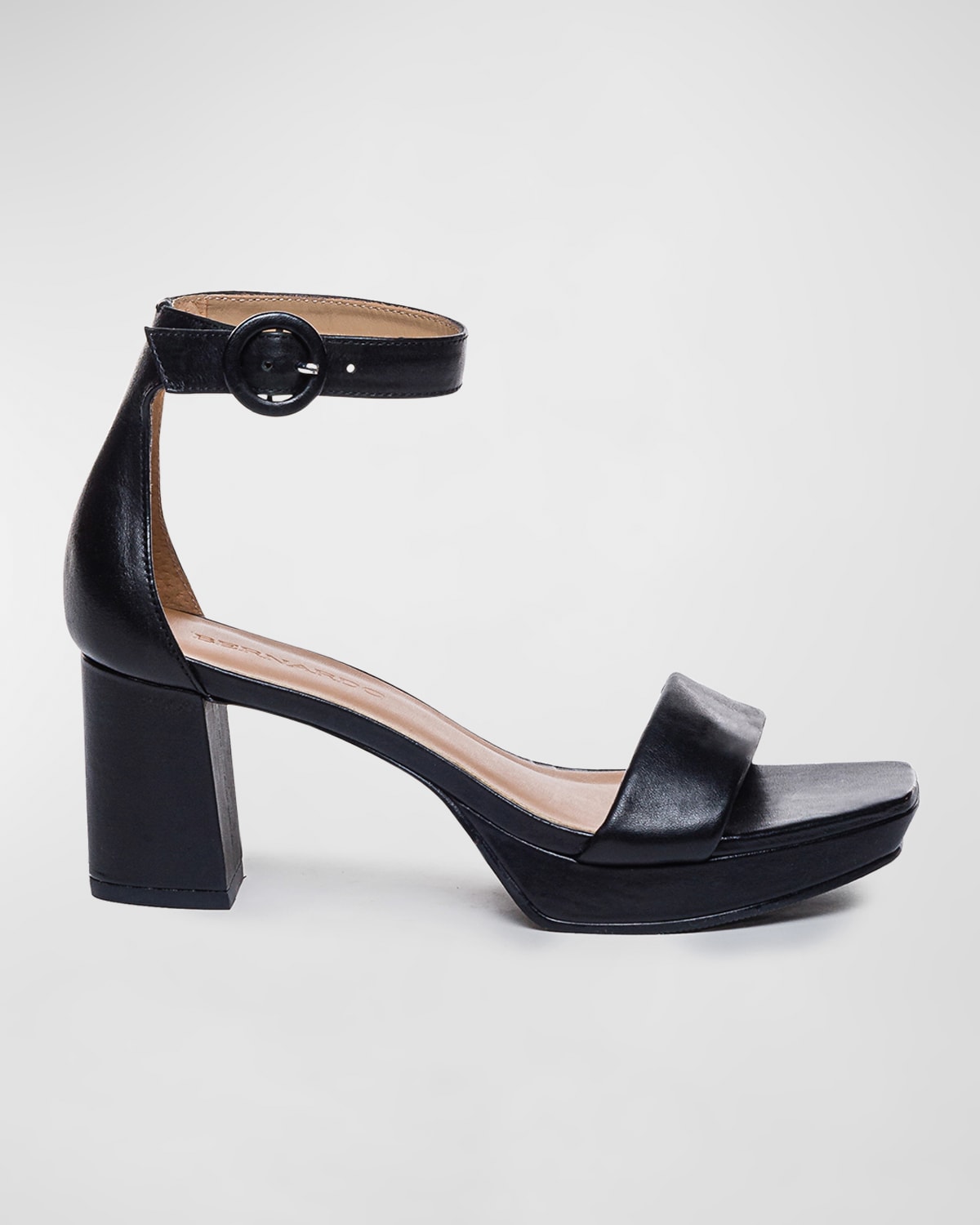 Bernardo Carla Leather Ankle-strap Sandals In Black