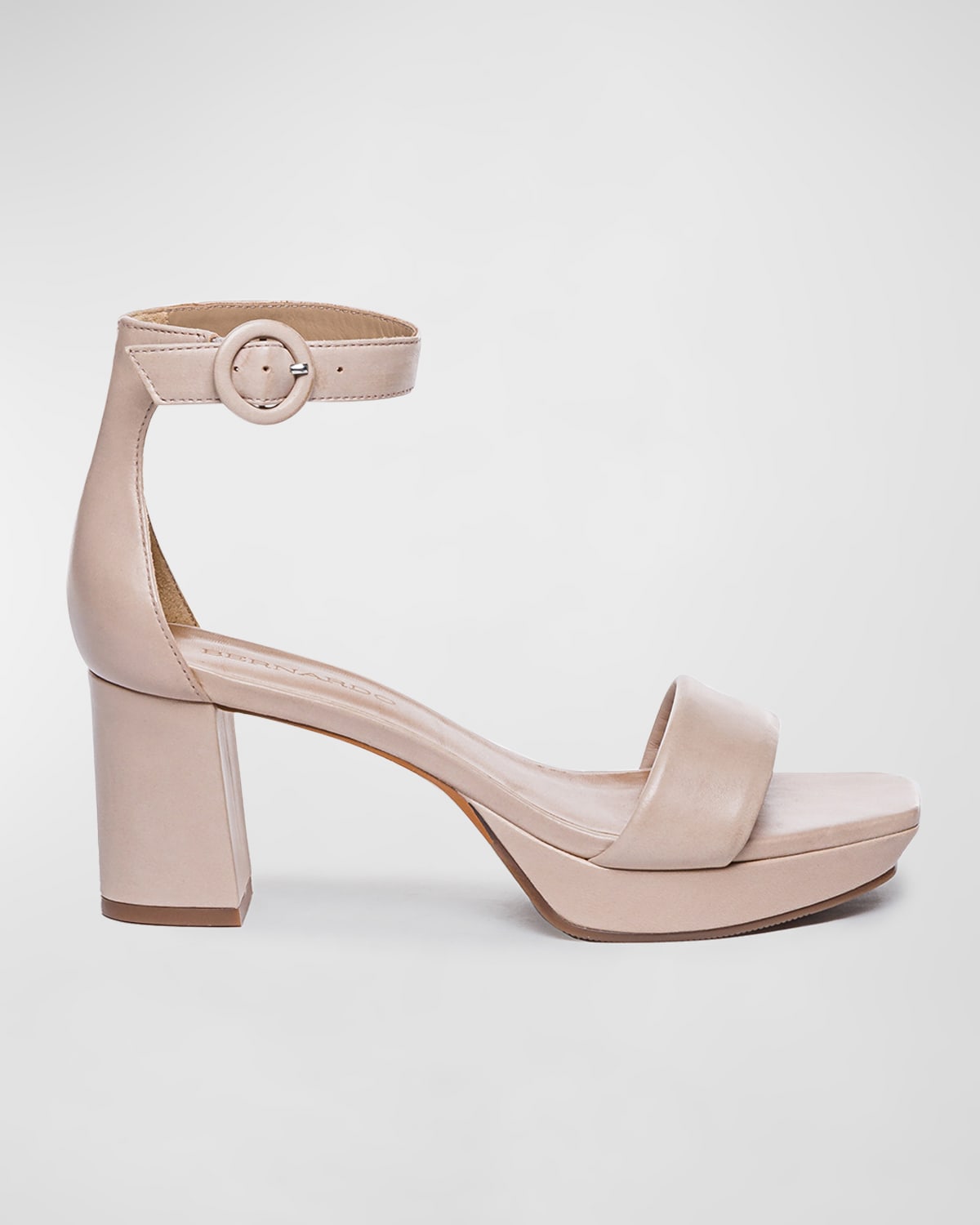 Bernardo Carla Leather Ankle-strap Sandals In Blush