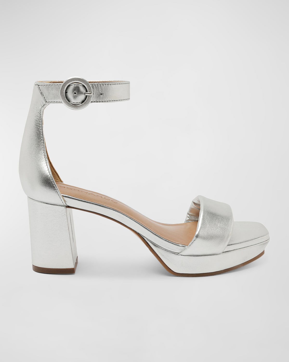 Bernardo Carla Metallic Ankle-strap Sandals In Silver Antique Ca