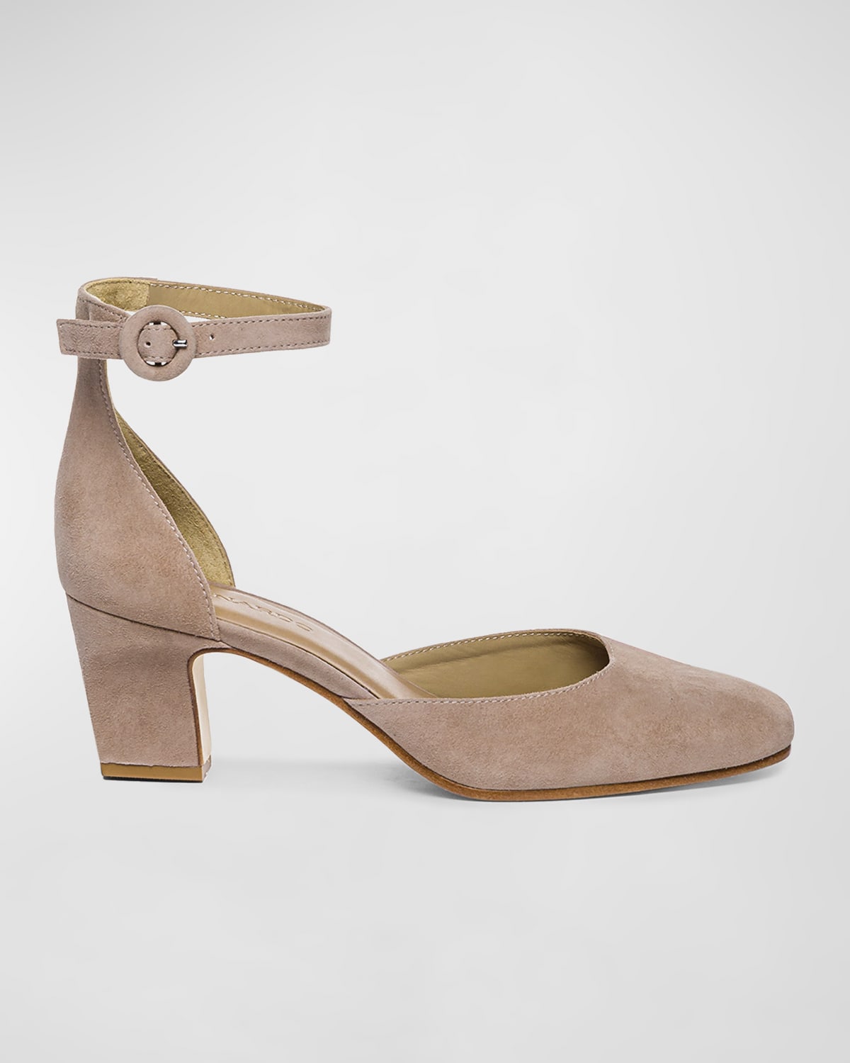 Shop Bernardo Remy Suede Ankle-strap Pumps In Beige