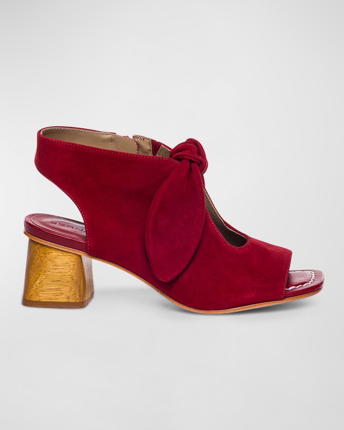 Shop Bernardo Lizzie Suede Knot Zip Sandals In Dark Red