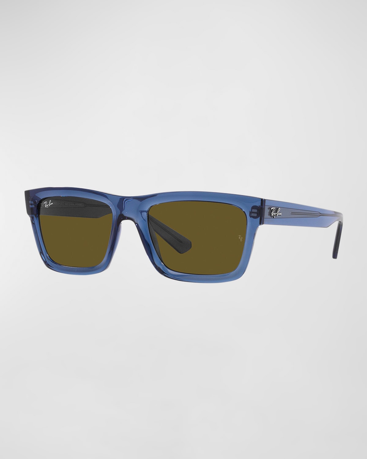 Ray Ban Sunglasses Unisex Warren Bio-based - Transparent Dark Blue Frame Brown Lenses 54-20 In Dunkelblau Transparent