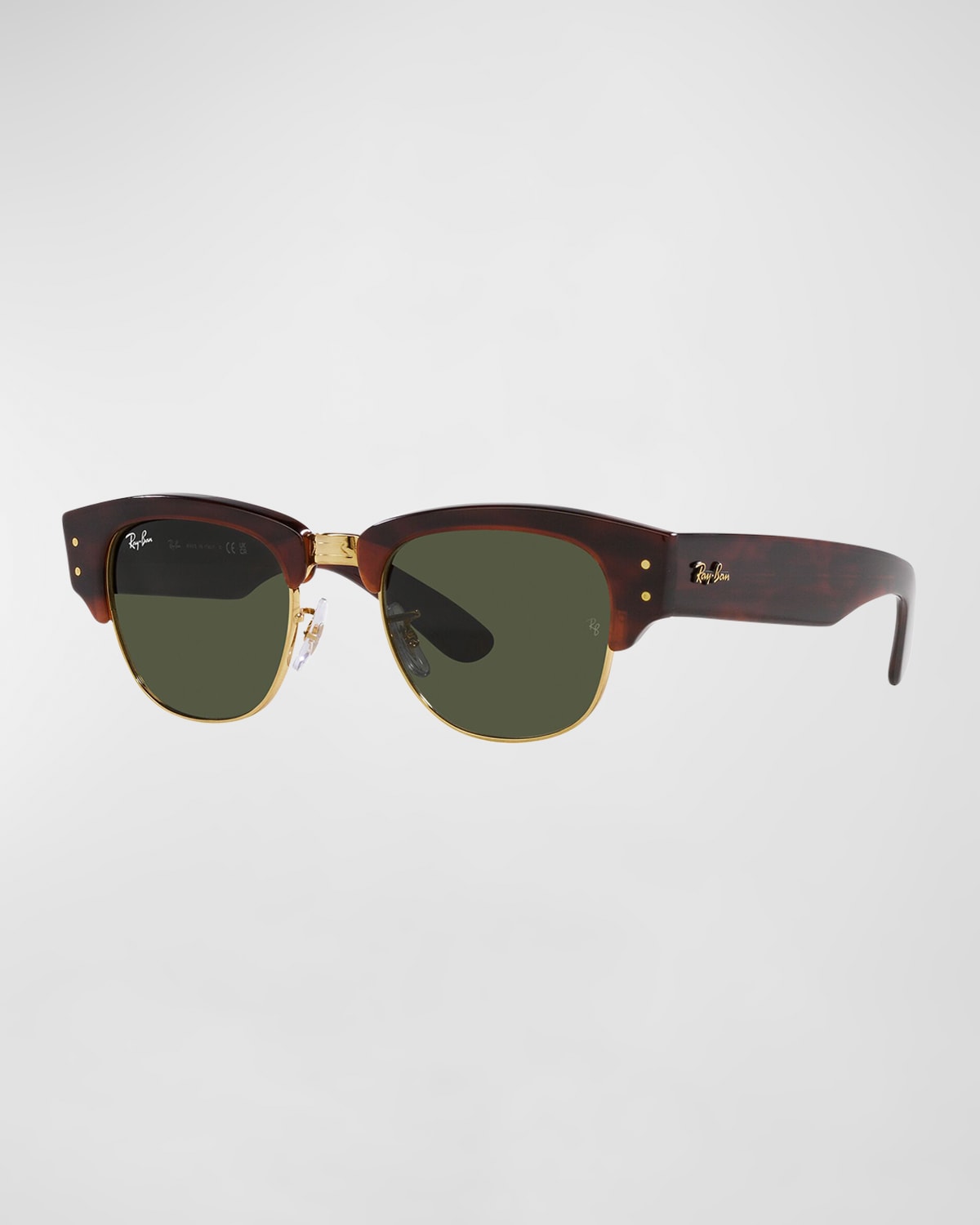 Shop Ray Ban Men's Mega Clubmaster Square Plastic & Crystal Sunglasses, 53mm In Brown/green
