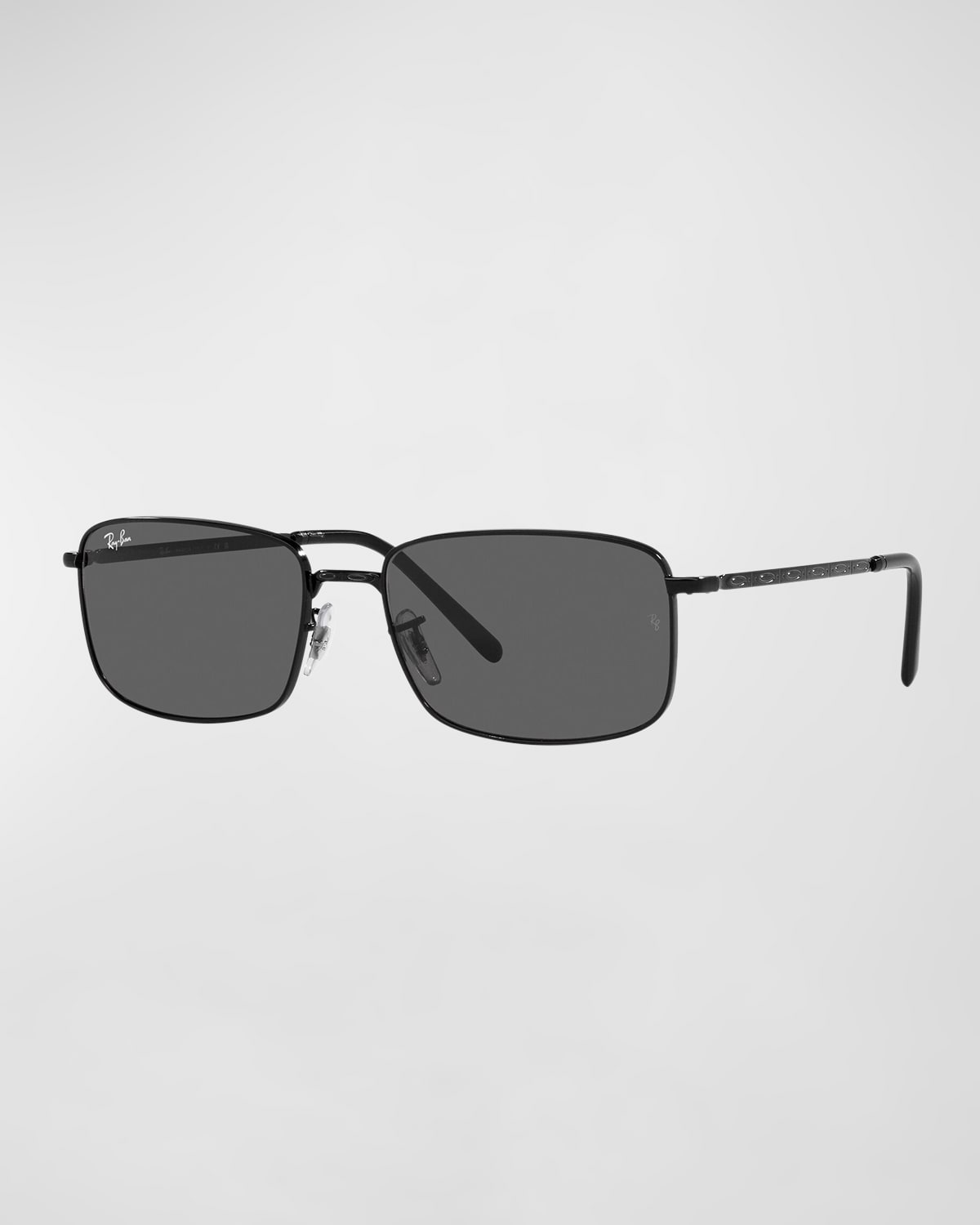 Ray Ban Men's Metal Rectangle Sunglasses In Black