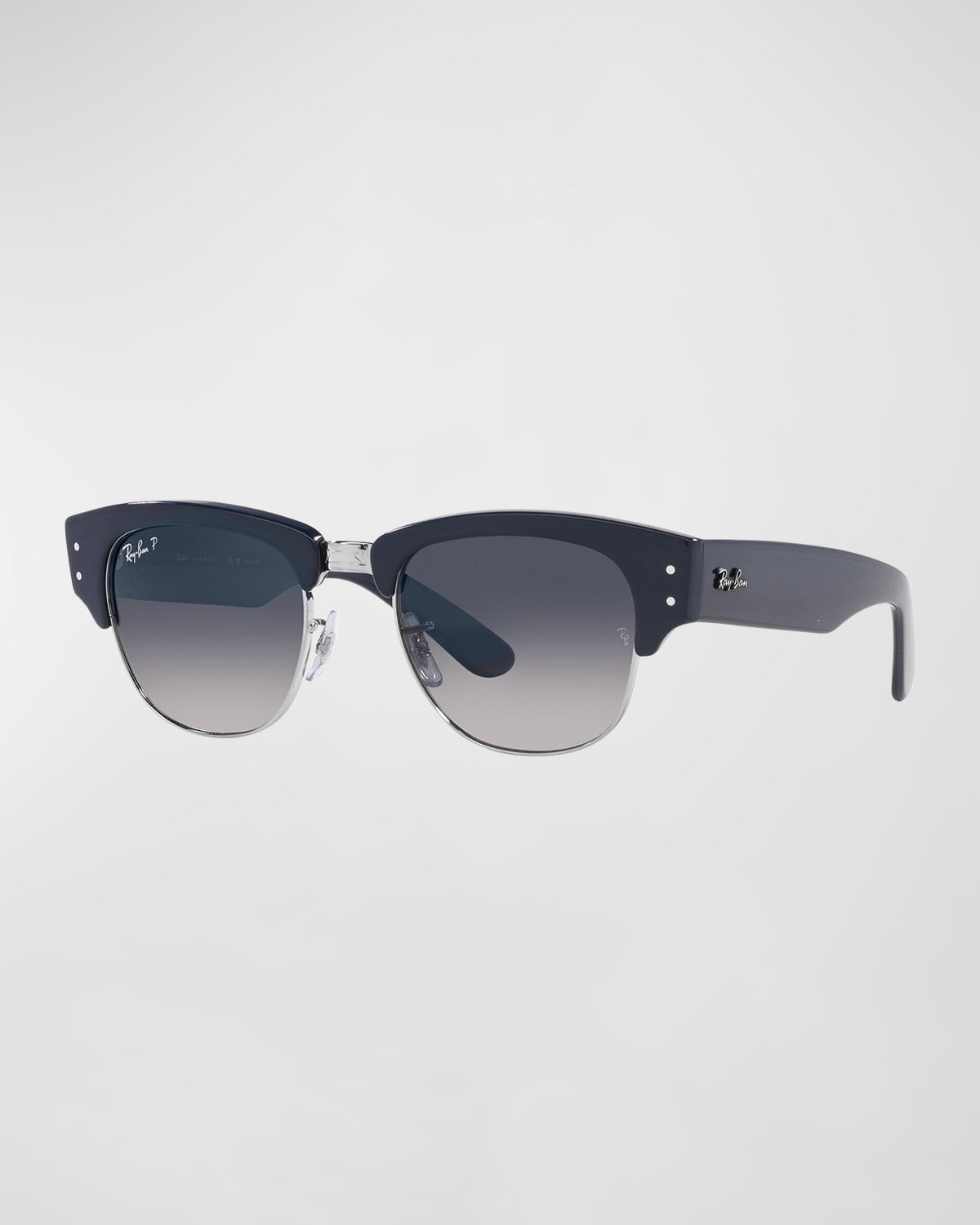 Ray Ban Sunglasses Unisex Mega Clubmaster - Blue Frame Blue Lenses Polarized 53-21 In Blue Gradient