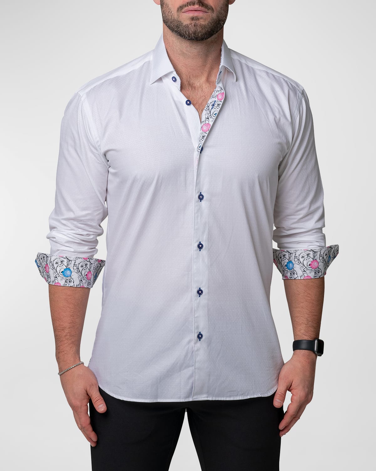 Shop Maceoo Men's Fibonacci Luxe Sport Shirt In White