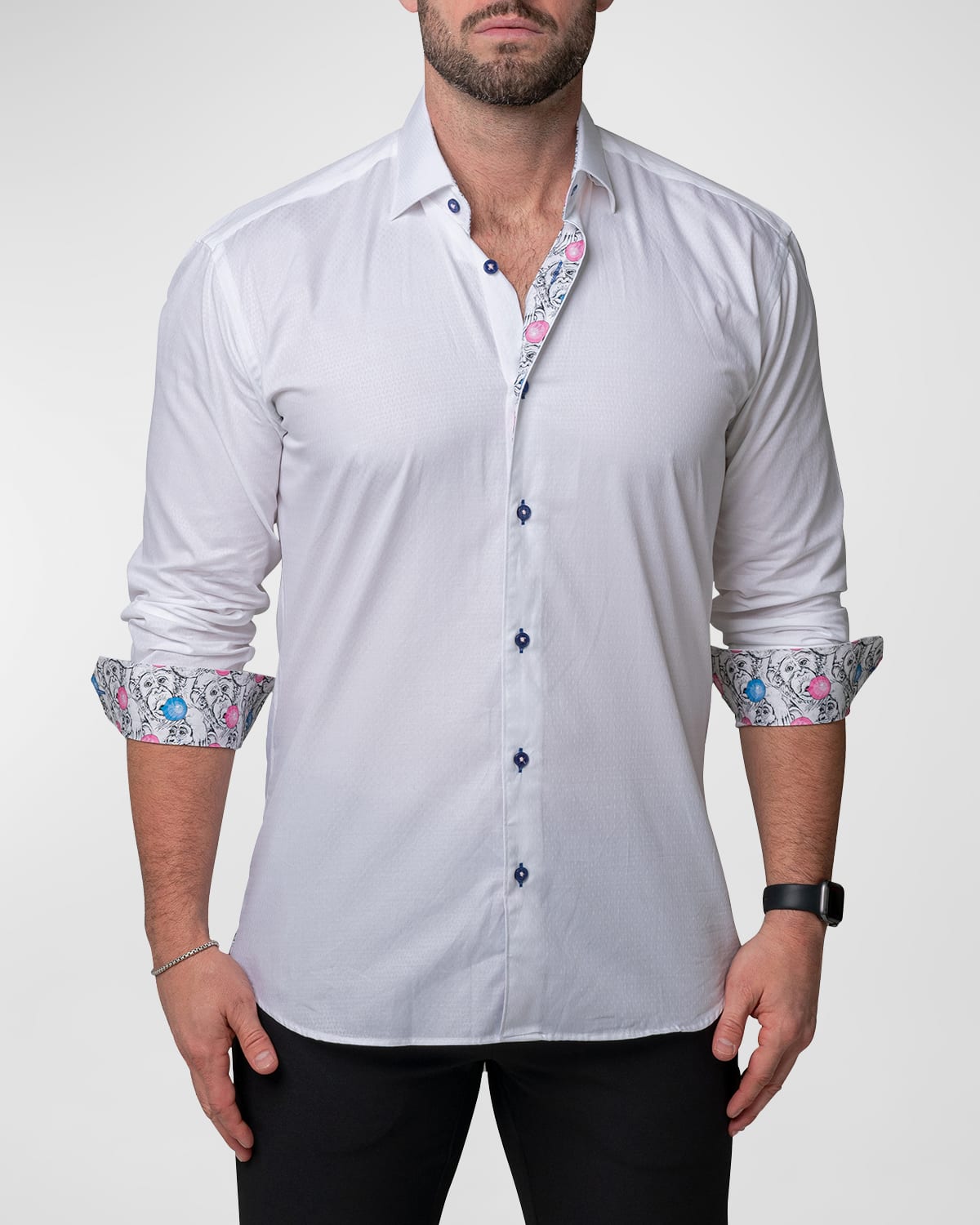 Maceoo Fibonacci Luxe Contemporary Fit Button-up Shirt In White