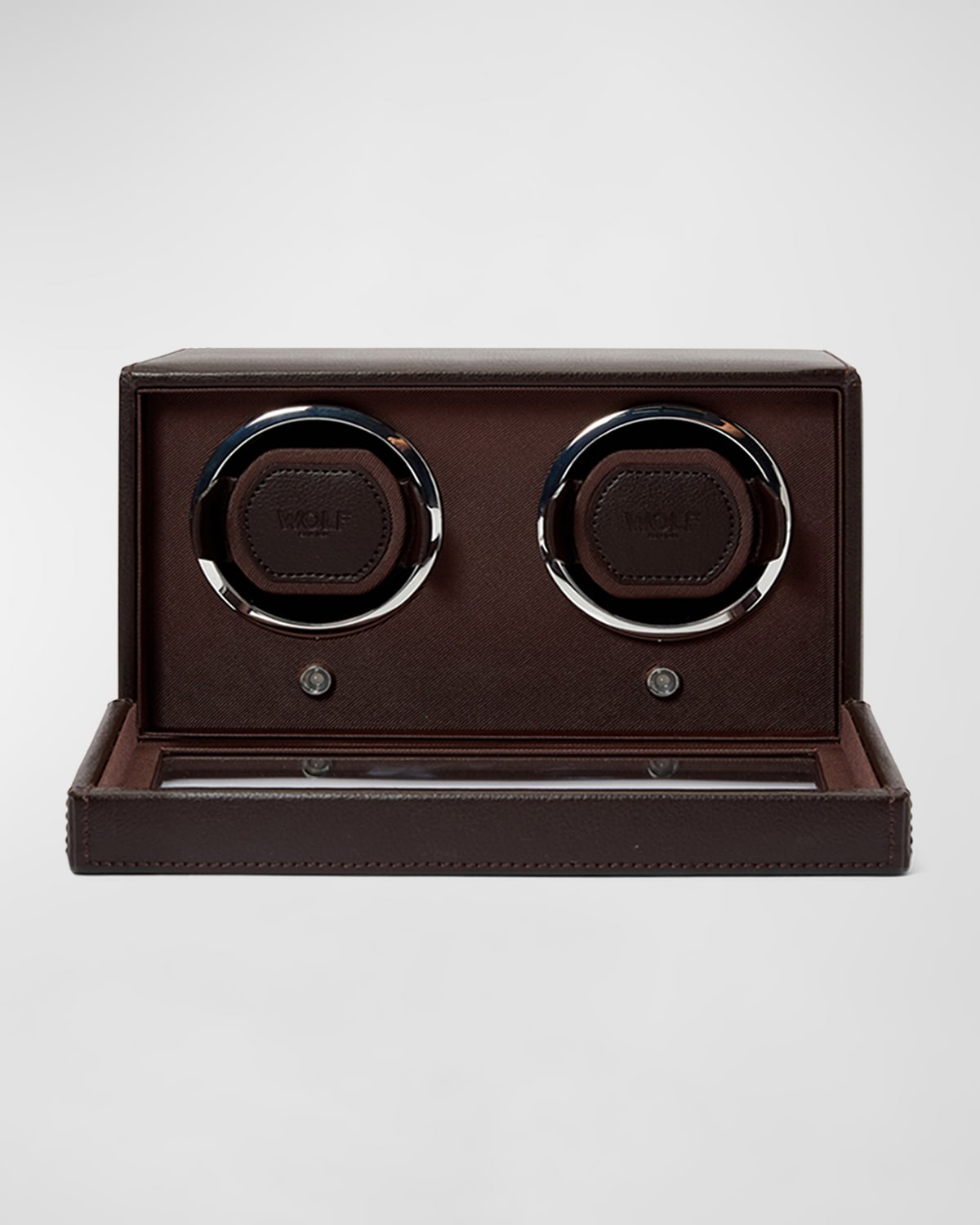 Wolf Cub Double Watch Winder With Cover In Brown