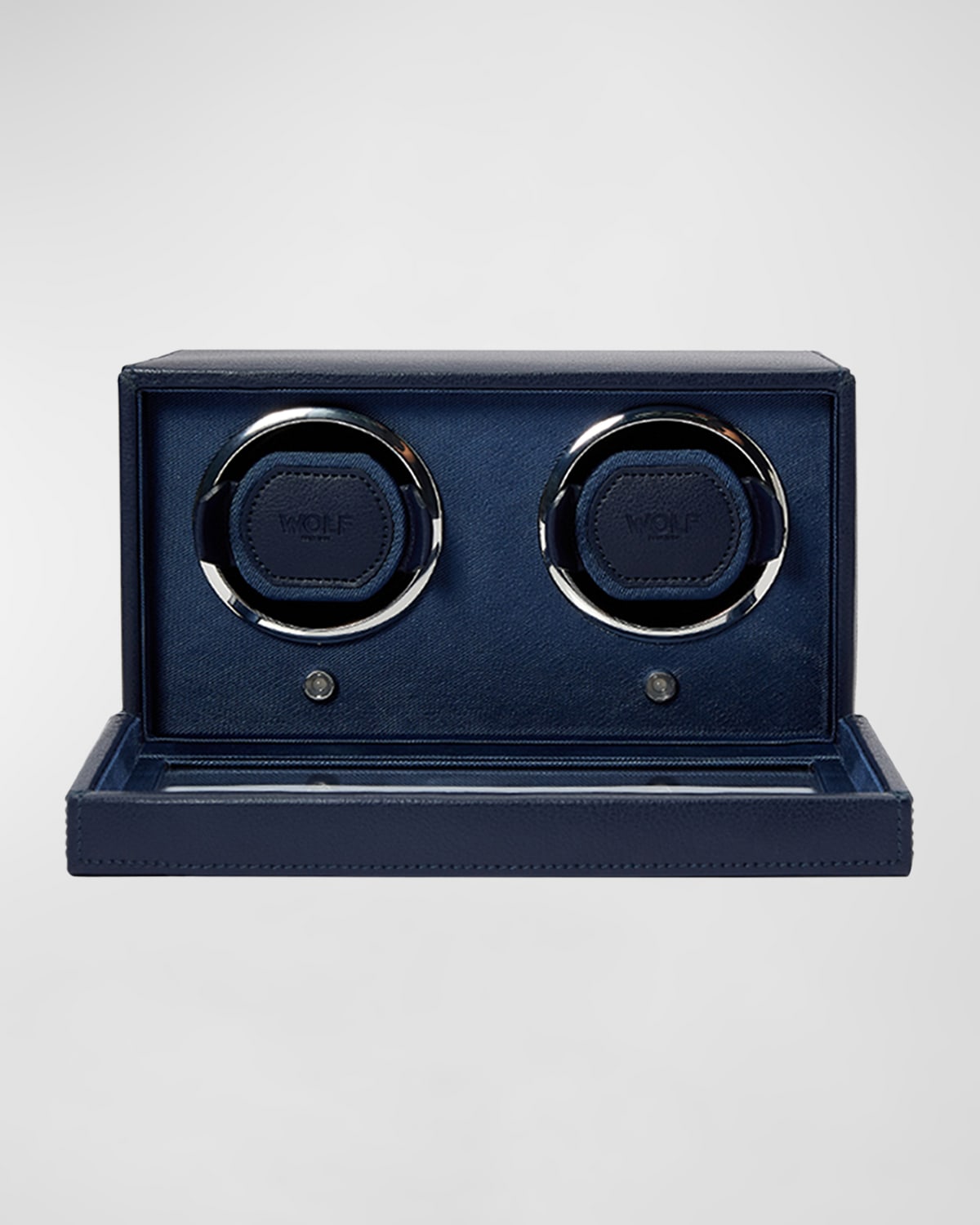 Wolf Cub Double Watch Winder With Cover In Navy