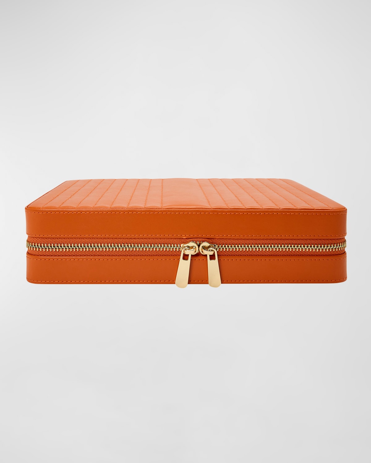 Wolf Maria Large Quilted Zip Jewelry Case In Orange