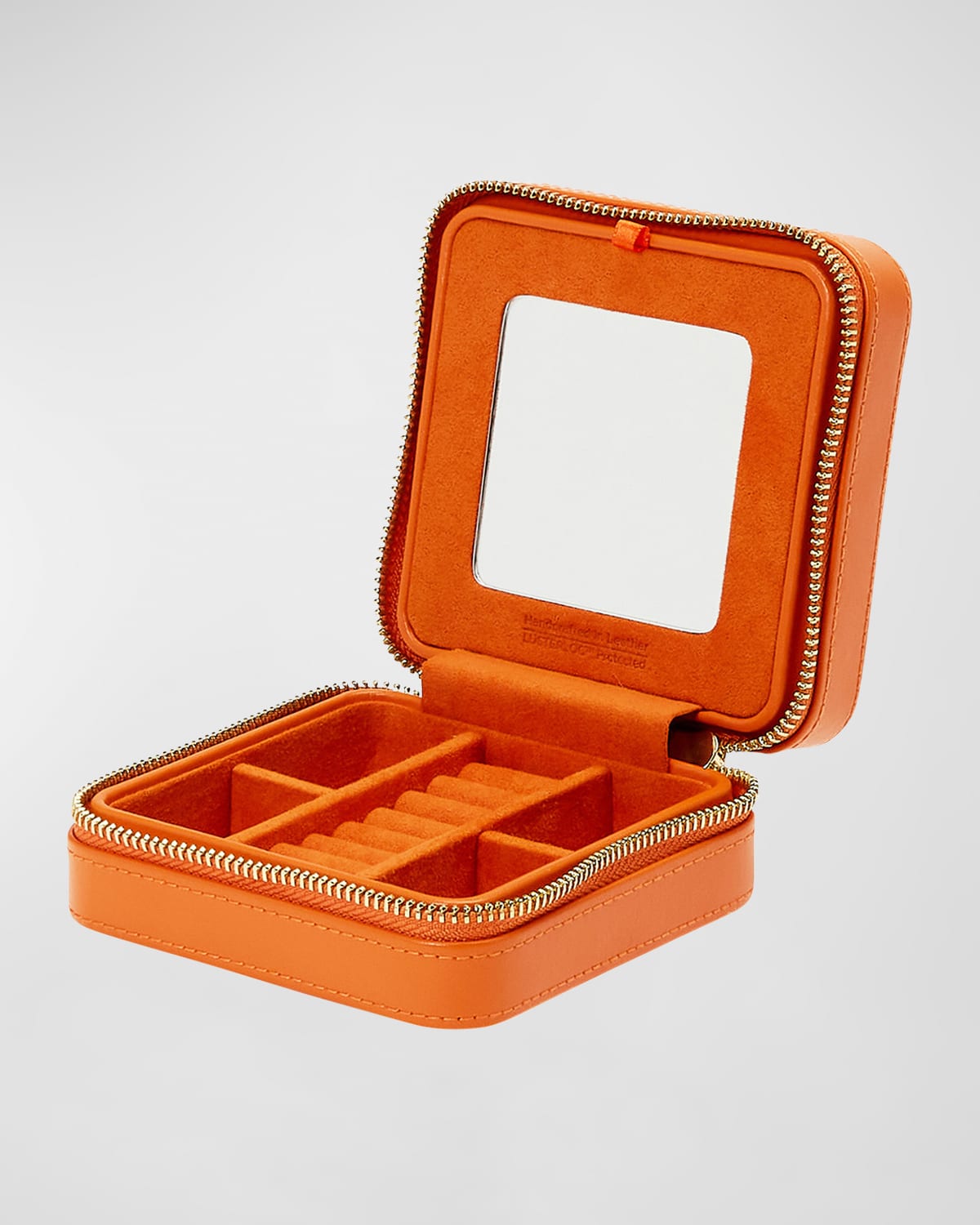 Wolf Maria Square Quilted Zip Jewelry Case In Tangerine
