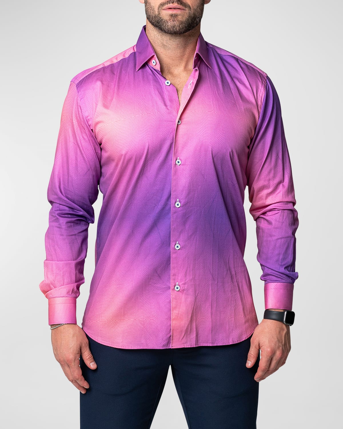 Maceoo Fibonacci Dream Cotton Button-up Shirt In Pink