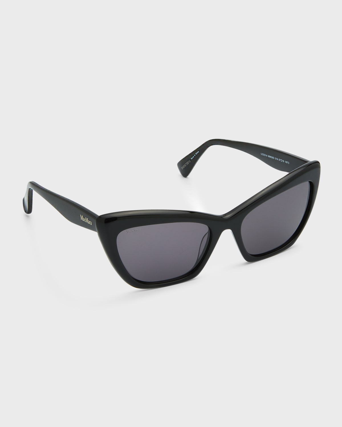 Shop Max Mara Logo Acetate Cat-eye Sunglasses In Black