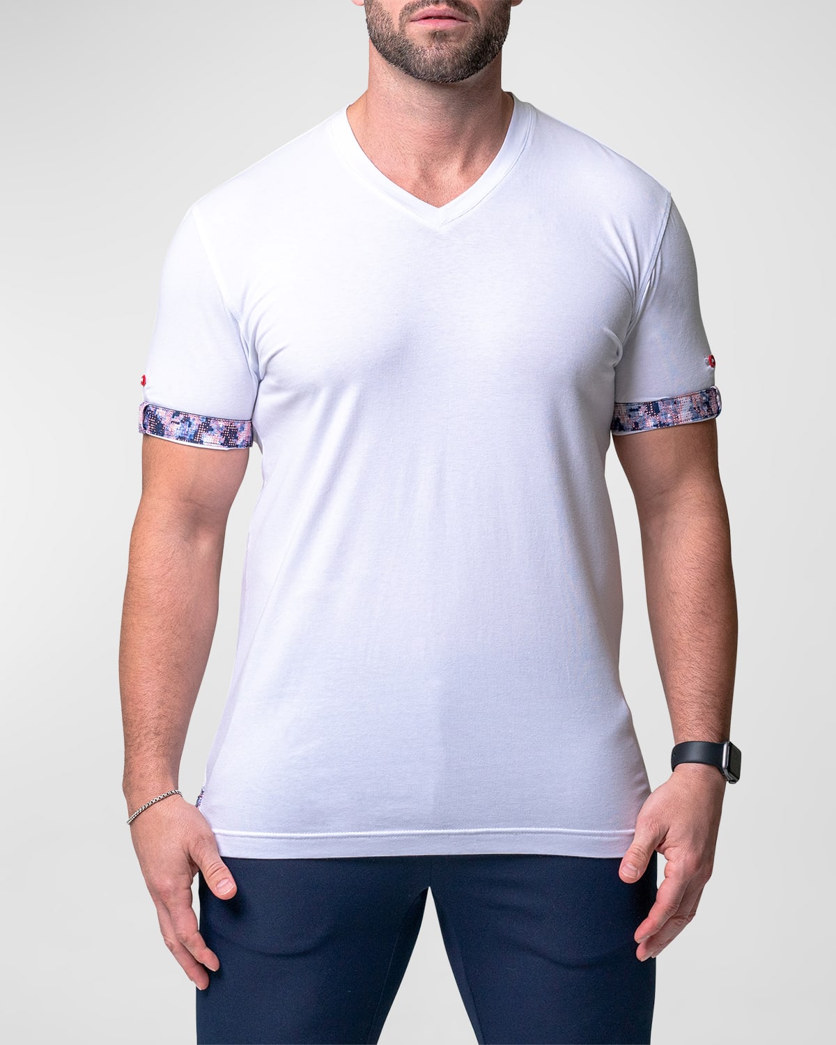Shop Maceoo Men's Vivaldi V-neck T-shirt In Game White
