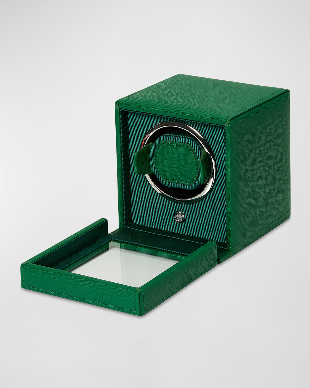 Wolf Cub Single Watch Winder With Cover In Green