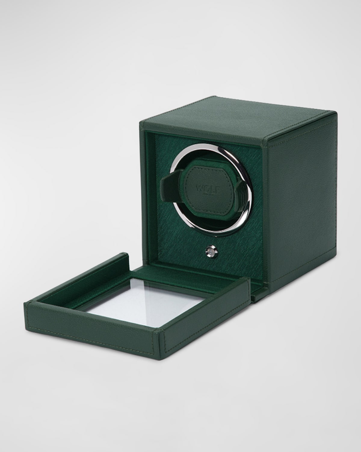 Wolf Cub Single Watch Winder With Cover In Medium Green