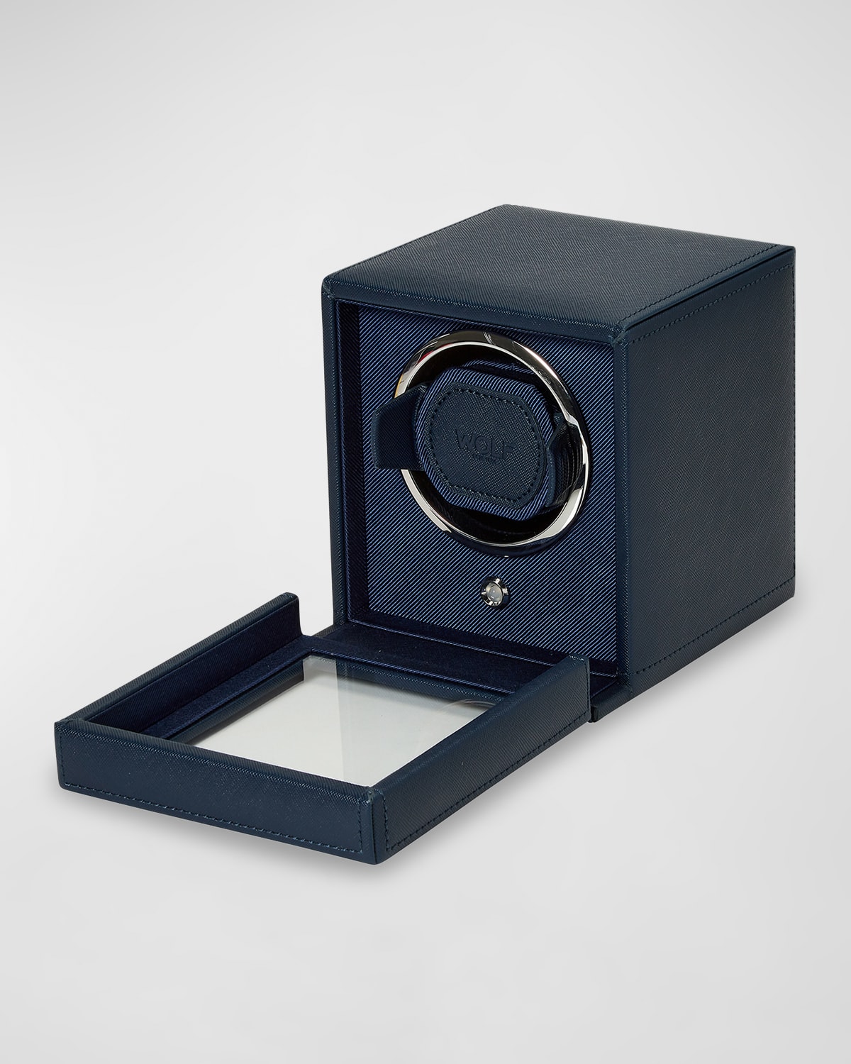 Wolf Cub Single Watch Winder With Cover In Blue