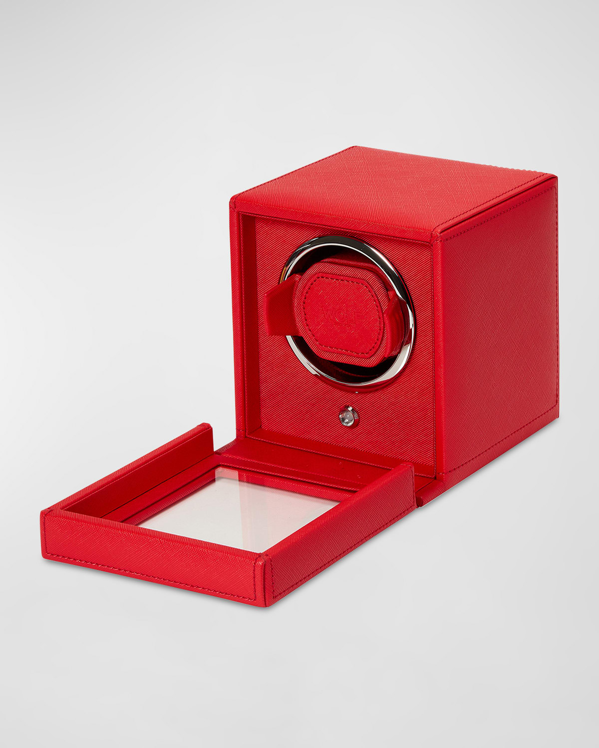 Wolf Cub Single Watch Winder With Cover In Red