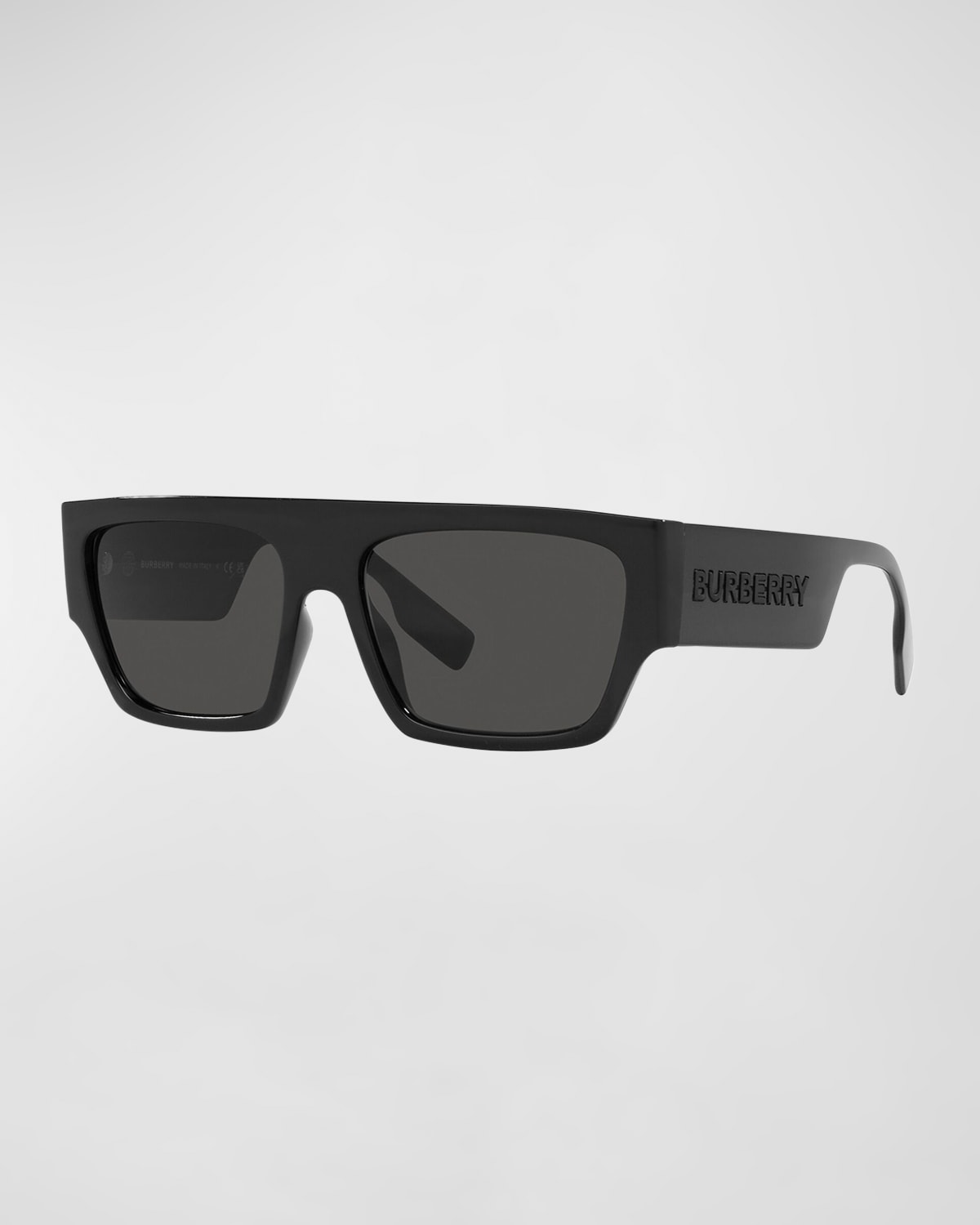 Burberry Men's Micah Flat Top Rectangle Sunglasses In Black ModeSens