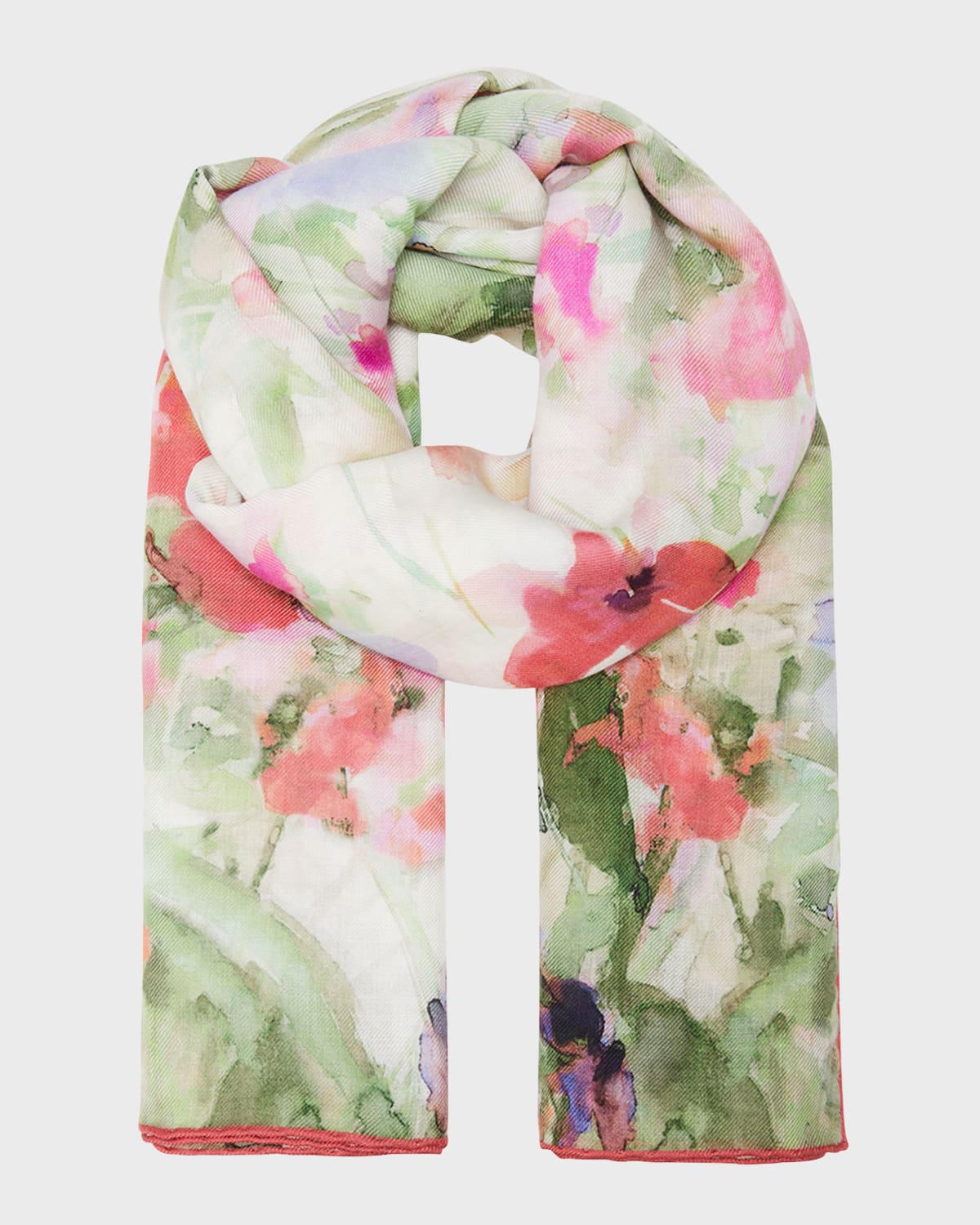 Alonpi Astrid Floral Cashmere-silk Scarf In 101 Grgb
