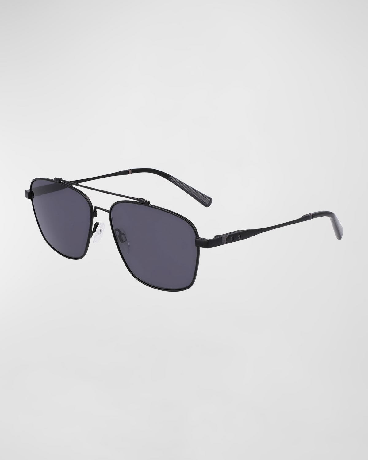 Shop Shinola Men's Double-bridge Metal Aviator Sunglasses In Satin Black