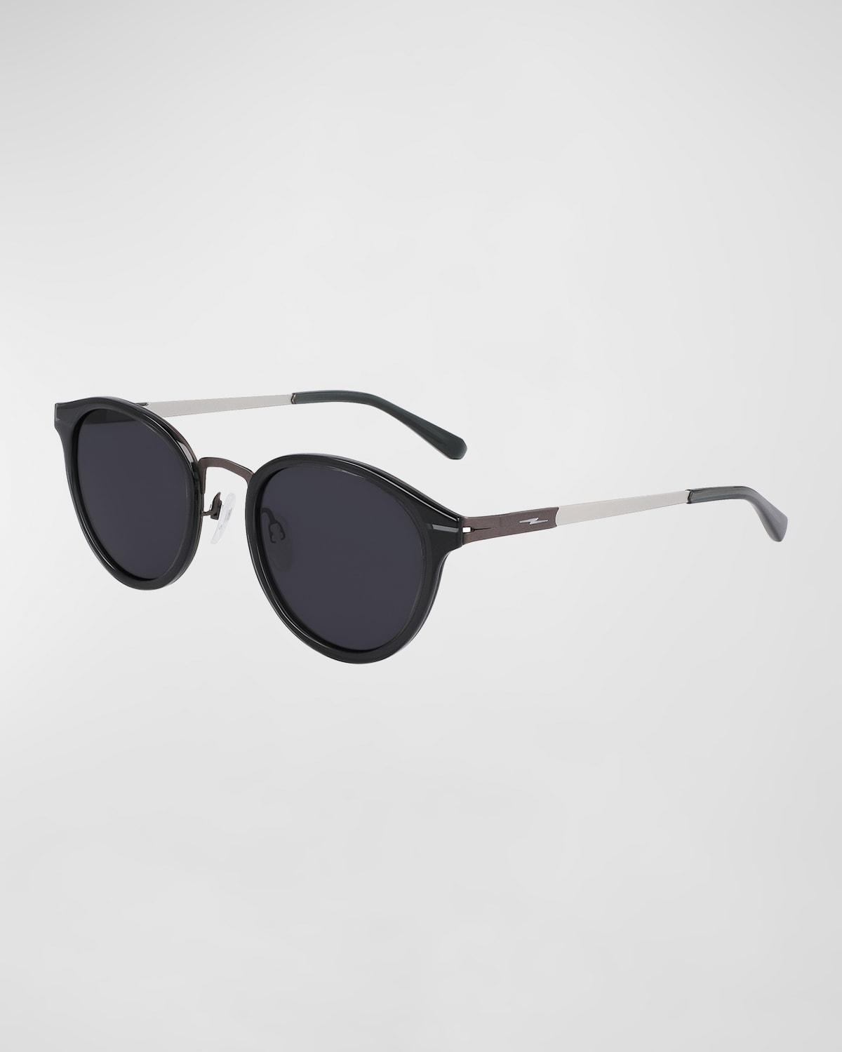 Shop Shinola Men's Round Acetate Sunglasses In Crystal Carbon