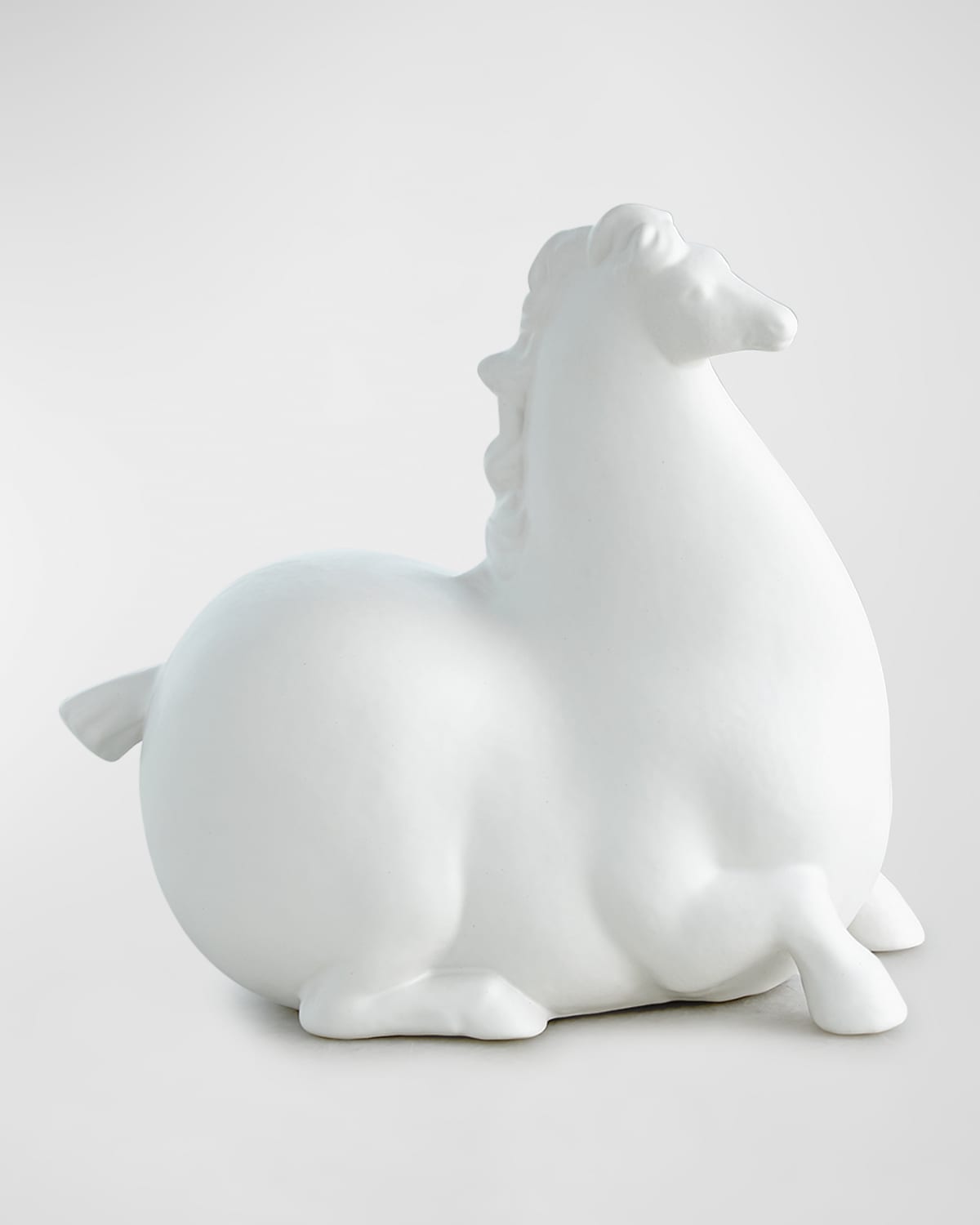 Global Views Libertino Horse Sculpture - Matte Black In White
