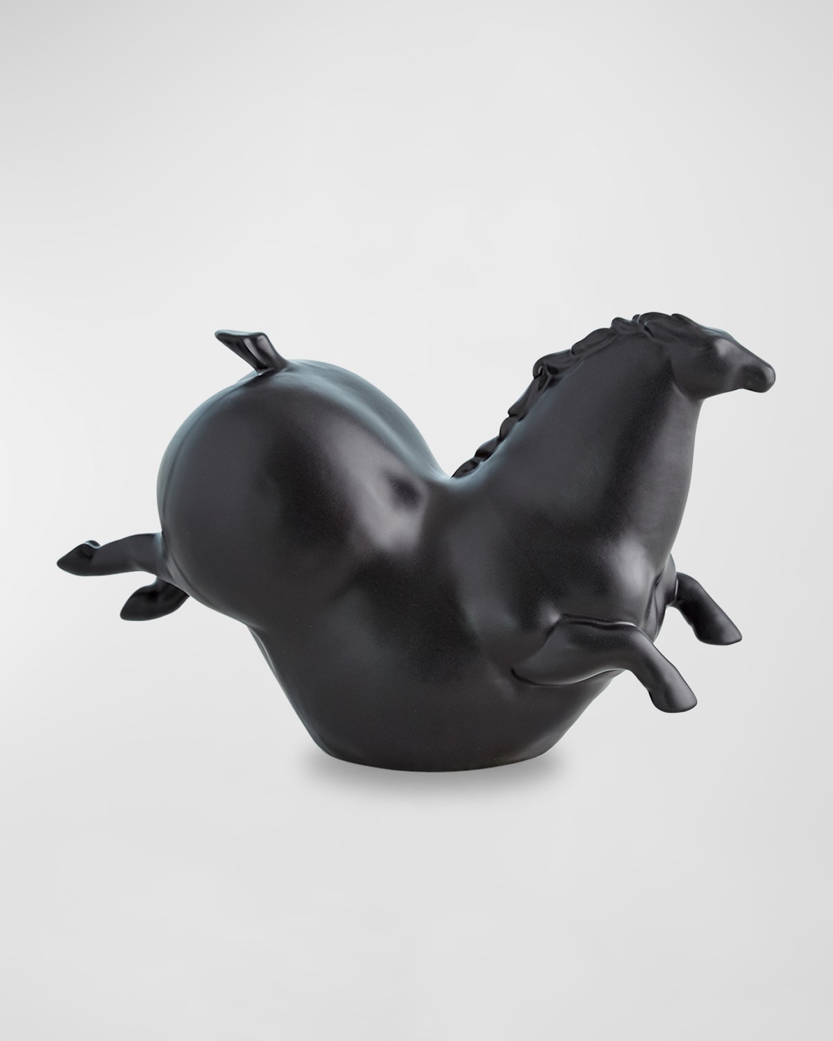 GLOBAL VIEWS FRIESIAN HORSE SCULPTURE - MATTE BLACK 