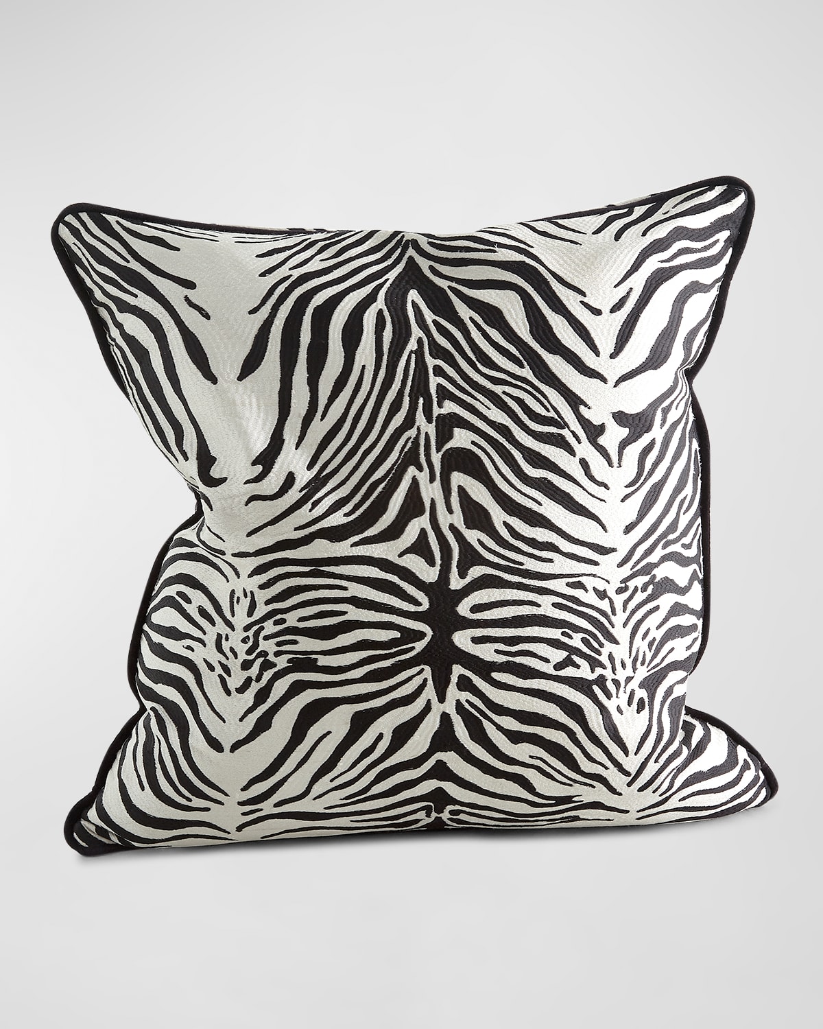 Global Views Zebra Pillow In Black