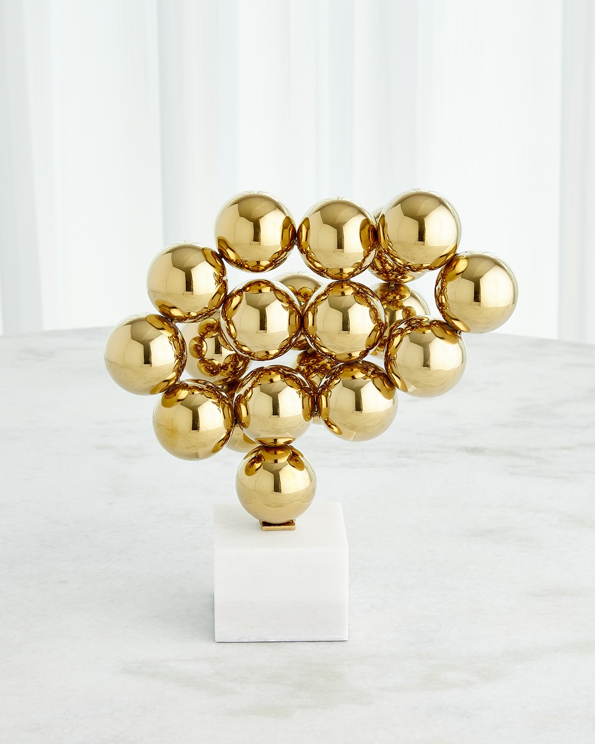 Global Views Sphere Sculpture In Gold