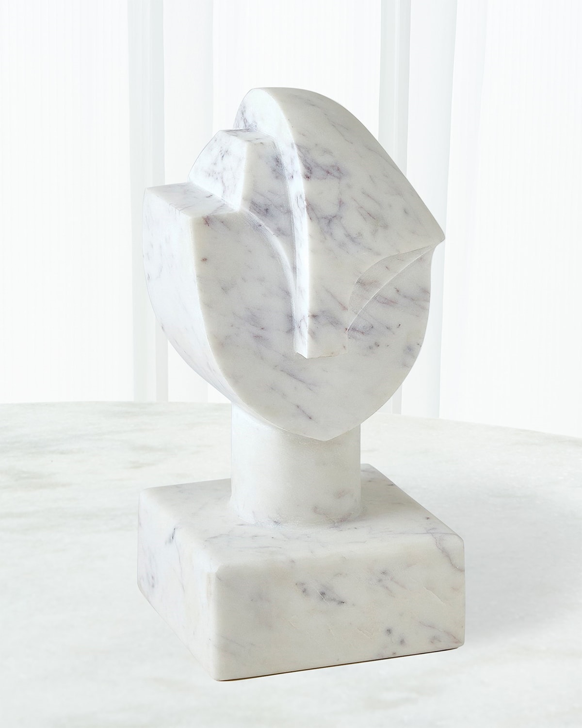 Global Views Mod Marble Portrait Bust In White