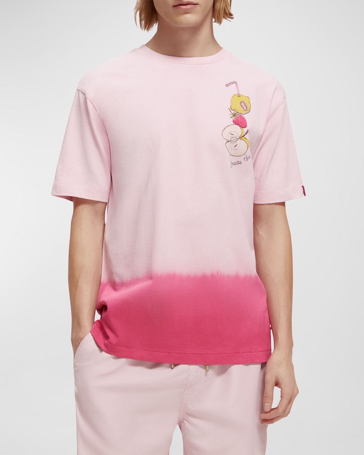 Men's Dip-Dyed Summer Artwork T-Shirt