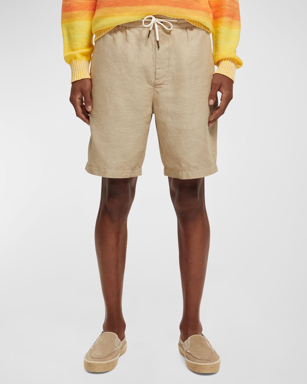 Scotch & Soda The Fave Linen-blended Bermuda Shorts In Sand