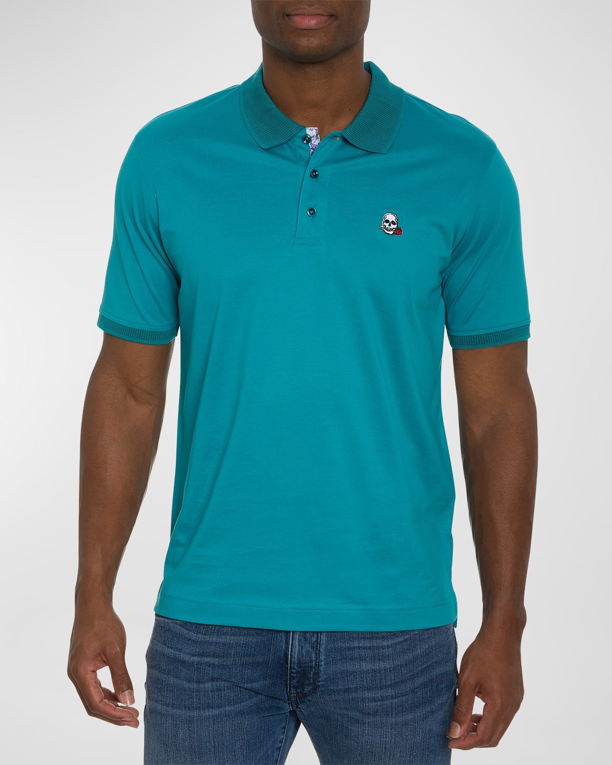 Robert Graham Men's Archie 2 Knit Polo Shirt In Teal