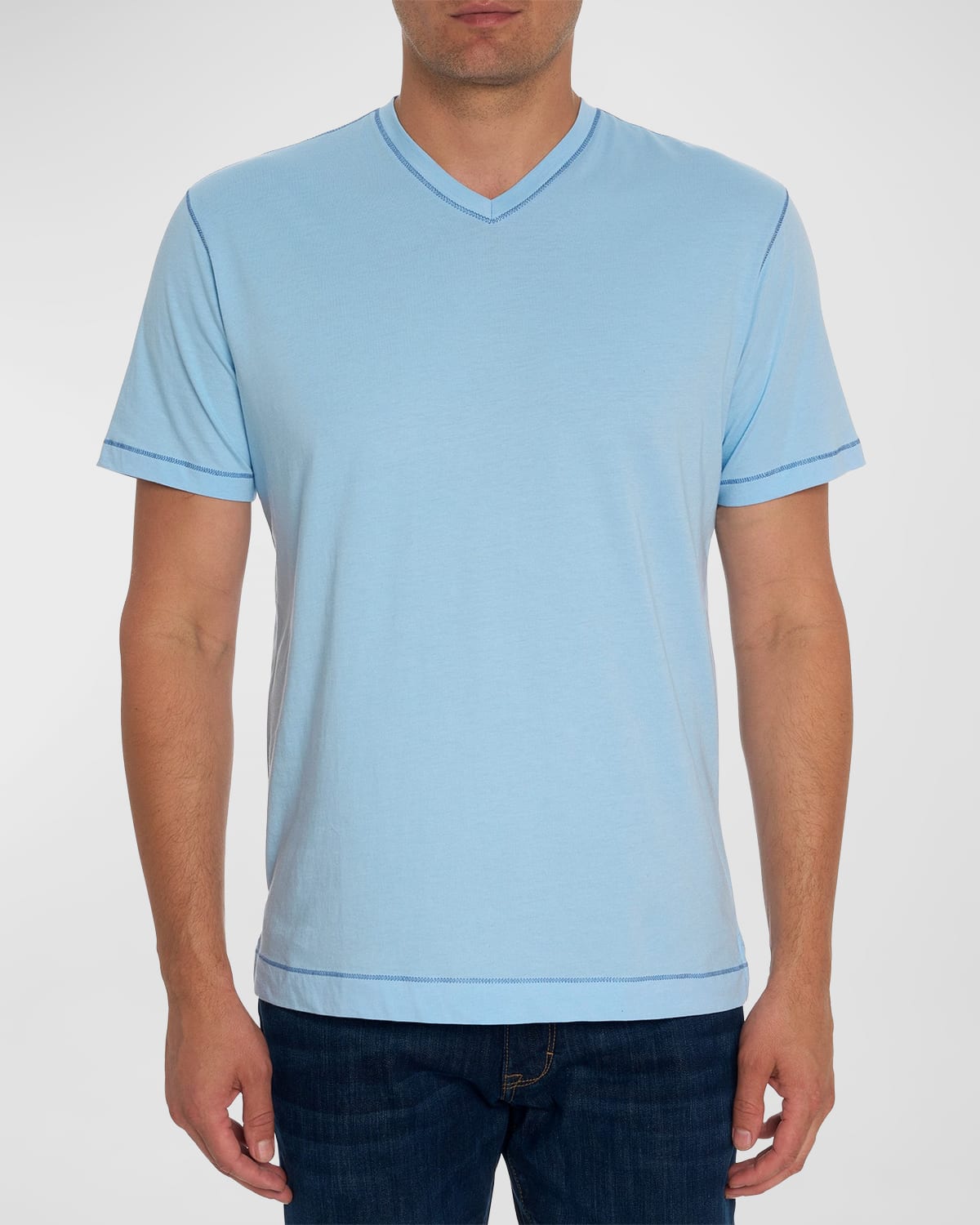 Robert Graham Holton Short Sleeve T-shirt In Lt. Blue