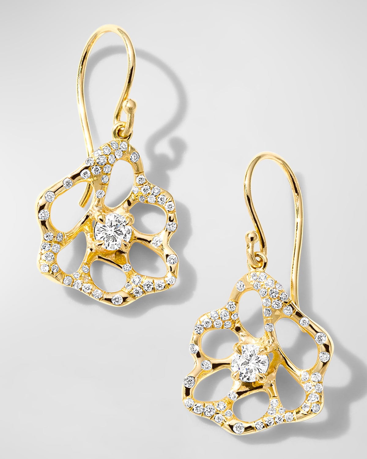 Ippolita 18k Stardust Drizzle Small Flower Drop Earrings With Round Brilliant-cut Diamonds In Gold