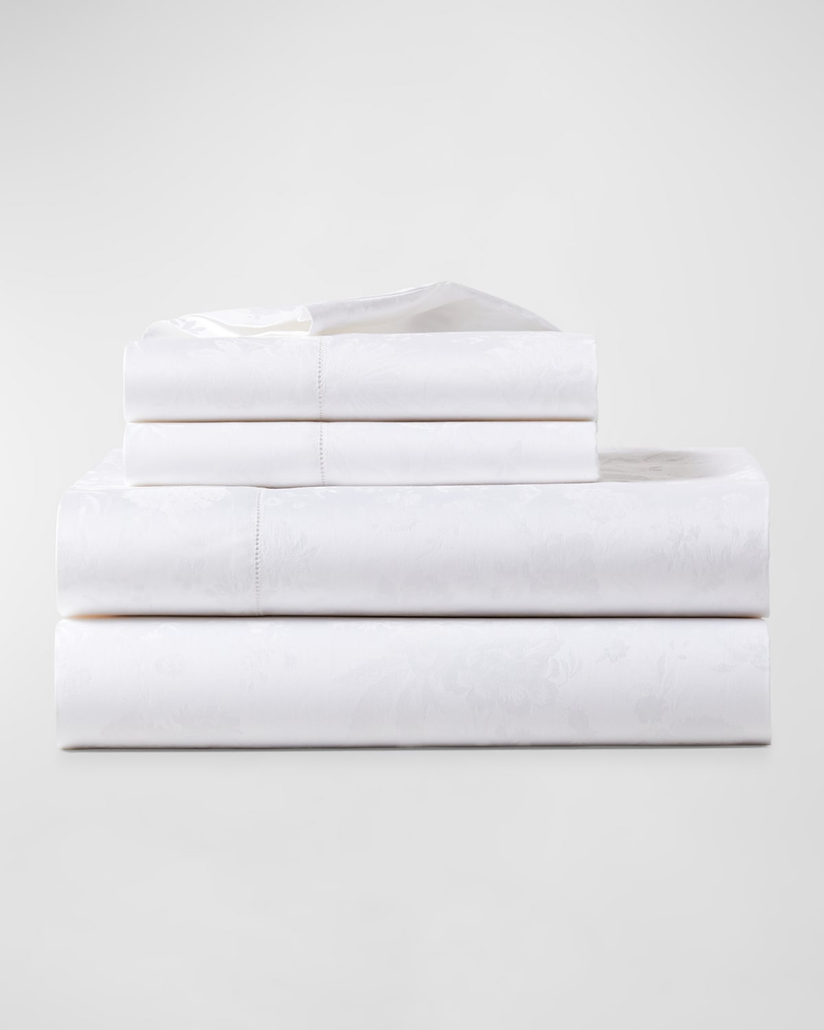 Shop Ralph Lauren Bethany Jacquard Organic Cotton Queen Flat Sheet In Studio Wht