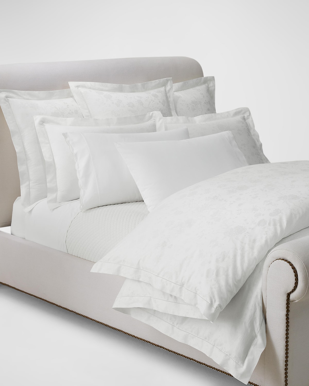 Shop Ralph Lauren Bethany Jacquard Organic Cotton Standard Pillowcase In Studio Wht