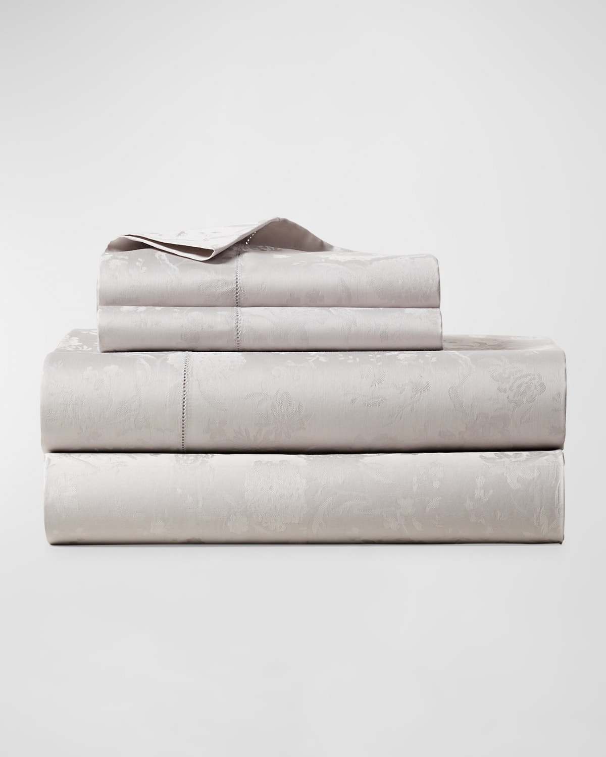 Polo Ralph Lauren Bethany 350 Thread Count Organic Cotton Jacquard Sheet Set In Platinum